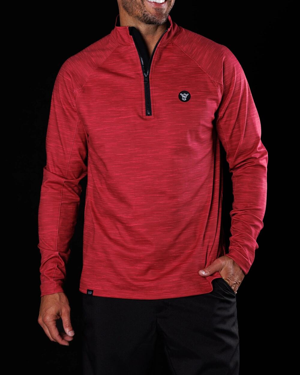 Sunday Swagger - Men's Performance Q-Zip - Crimson Size: XXL